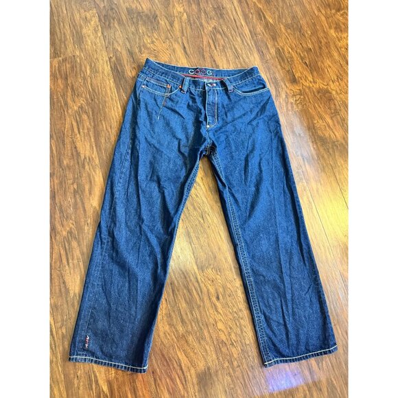 VTG Coogi Mens Straight-Leg Blue Denim Jeans Embroidered Pockets 38 x 34 Y2K Hip - Picture 2 of 10